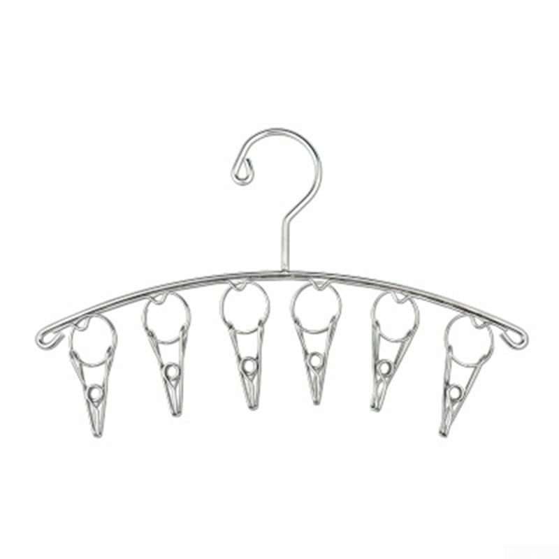 Stainless Steel Laundry Drying Rack Clothes Hanger With 6/20 Clips For Drying 