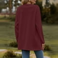 thumbnail image 4 of Long Sleeve Cardigan with Pockets, Women's Casual Duster, Open-Front Knit Wine 3Xl , Cardigan, 4 of 5