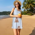 thumbnail image 3 of Balery Playful Walrus Wonders Vestidos de verano para mujer con estampado: vestido holgado sin mangas, vestido playero informal y cómodo para días calurosos., 3 of 7