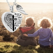 Kenklcie Cremation Jewelry For Ashes -No Longer By My Side Forever In My Heart Urn Pendant Necklace For Ashes Grandma Grandpa Mom Dad Papa Nana Sister …(Necklaces & Pendants)