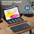 thumbnail image 3 of MoKo Touch Keyboard Case for iPad (A16) 11th Generation 11 inch 2025, iPad 10th Generation 10.9 inch Case with Pencil Holder, 7 Colors Backlit Detachable Bluetooth Keyboard,Black, 3 of 8