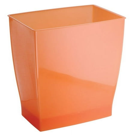 iDesign Spa Mono Rectangle Wastebasket, Tango Orange