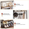thumbnail image 6 of Coat Rack, Hall Tree with Bench and Shoe Storage, with 5 Hooks, 4 Tier Shoe Shelves, Freestanding Coat and Shoe Rack Entryway, 4-in-1 Wood Coat Stand, for Entryway, Hallway, Living Room, 6 of 8