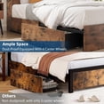 thumbnail image 4 of Studyset King Size Bed Frame with High Storage Bookcase Headboard, Wood Bed Frame with 4 Storage Drawers, Built in Charging Station,No Box Spring Needed, Metal Frame, Noise-Free, Vintage Brown, 4 of 6
