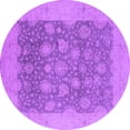 thumbnail image 1 of Ahgly Company Indoor Round Oriental Purple Industrial Area Rugs, 8' Round, 1 of 4