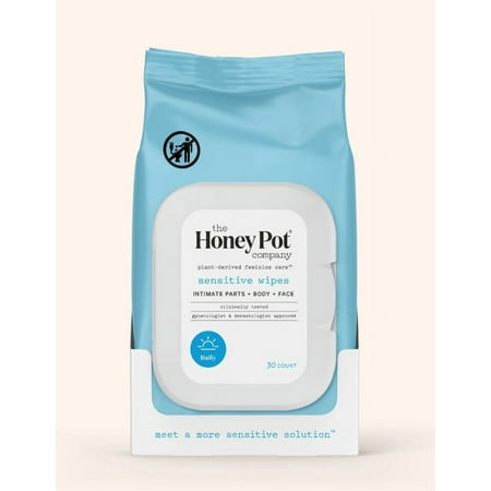 The Honey Pot Company Feminine Wipes Sensitive Intimate Parts + Body + Face (30 count) *EN