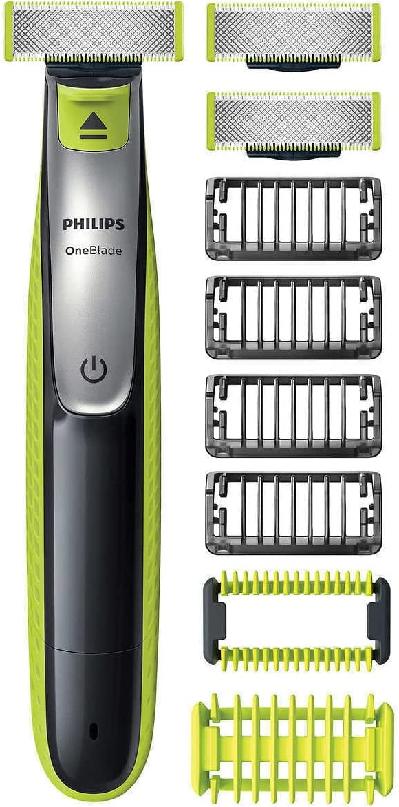 finished stripe Artistic Philips Norelco OneBlade Face Body Hybrid Electric Trimmer & Shaver +  Blades, Skin Guard, QP2630/60 - Walmart.com