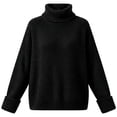 thumbnail image 7 of LUVDA Women's Chunky Ribbed Sweaters Long Sleeve Pullover Turtleneck Loose for Winter, 7 of 7