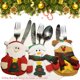 thumbnail image 5 of Bolsa para cubiertos Titular de cuchillo de tenedor de Navidad Linda bolsa de cubiertos para la mesa de cena en casa Fiesta de Navidad Decoración del árbol de Navidad Abanopi Bolsa para cubiertos, 5 of 7