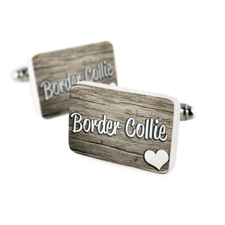 Scottish Border Collie - Cufflinks Border Collie, Dog Breed Scotland, England, WalesPorcelain Ceramic NEONBLOND