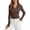 Brown, variant on Jane Wardrobe Women's Long Sleeve Top, V-Neck with Slim Fit Casual Style