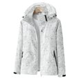 thumbnail image 3 of Abrigo de mujer al aire libre con estampado de hojas cortavientos impermeable para mujer elegante chaqueta con capucha con bolsillos con cremallera para actividades al aire libre, 3 of 5