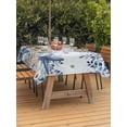 thumbnail image 3 of Outdoor Tablecloth with Umbrella Hole for Patio/Picnic/Party/Camping, Blue Coastal Starfish Waterproof Table Cloth Rectangle Table Cover Washable, Beach Nautical Shell Eucalyptus Ocean (60"x 102"), 3 of 8