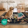 thumbnail image 4 of ODIKA 4'x6' Ultra-Soft Area Rug, Vintage Fish Crossed Fishing Rods Bass Distressed Navy Cream None Washable, Bare feet friendly, Silk-Touch for Bedroom Home office, 4 of 7
