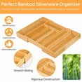 thumbnail image 6 of 3pcs Expandable Bamboo Kitchen Drawer Organizer – Adjustable Cutlery Tray for Utensils, Silverware, and Flatware – 5 to 7 Slots Bamboo Drawer Divider for Kitchen Storage (Natural Wood), 6 of 7