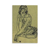 Egon Schiele The Squatting Woman Art Poster Canvas Wall Art Prints Poster Gifts Photo Picture Painting Posters Room Decor Home Decorative 16x24inch(40x60cm)