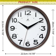 Infinity Instruments Metro Brown Modern Analog Display 9-inch Wall Clock