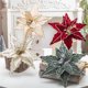thumbnail image 2 of 26CM Christmas Flower Red Gold Glitter Fleece Simulation Fake Flower Xmas Tree Pendants Merry Christmas Flower Hanging Ornaments, 2 of 5