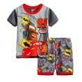 thumbnail image 1 of Conjuntos de pijamas de algodón para niños y niñas, ropa de dormir con dibujos animados de coches, traje de Rayo Mcqueen, Verano, 1 of 4