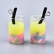 thumbnail image 3 of 10 colgantes de resina epoxi y arcilla polimérica con forma de botella de vidrio, decoración con dijes amarillos de imitación de zumo de frutas., 3 of 3