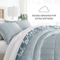 thumbnail image 6 of Noble Linens 2-Piece Light Blue Daisy Medallion Reversible Print Comforter Set, Twin/TwinXL, 6 of 13