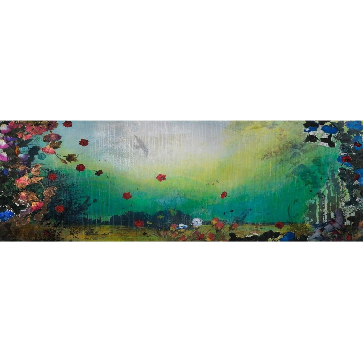 "Flowers in Motion" Painting Print on Wrapped Canvas