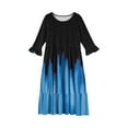 thumbnail image 4 of Inglocry Girls Floral Maxi Dress, Flower Printed Short Sleeves Dress with Pockets Summer Long Holiday Dress Blue 4-5Year, 4 of 4