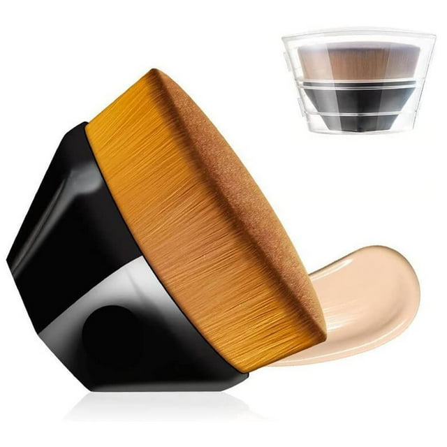 Brocha plana para base de maquillaje, brocha facial para mezclar crema líquida en polvo, brocha c Irfora cepillo cosmético