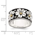 thumbnail image 7 of 925 Sterling Silver Antiqued with Gold Centers Daisy Ring Size 8, 7 of 7