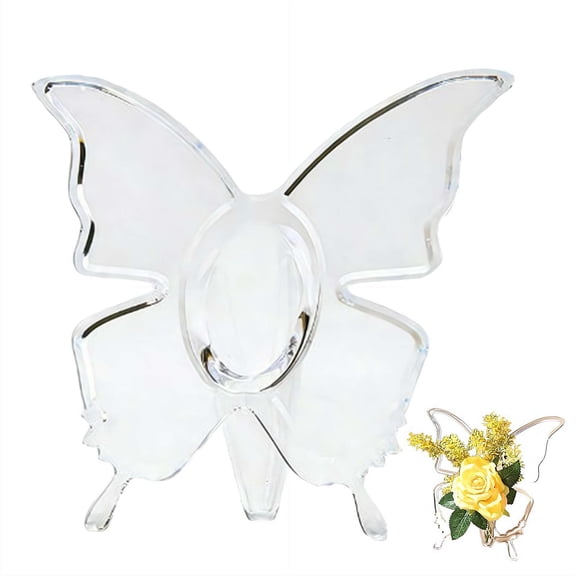 Clear Butterfly Acrylic Vase, Transparent Acrylic Flower Vases Shatter-Proof Desktop Flower Cuttings Holder, Minimalist Art Decorative Vase for Wedding Centerpieces Table Home Decor