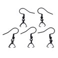 thumbnail image 2 of 10 pc 304 Stainless Steel Hooks Ear Wire with Ice Pick Pinch Bails Electrophoresis Black 27x20mm 21 Gauge Pin: 0.7mm, 2 of 3