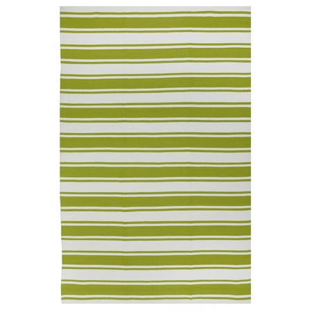 Plastic Recycled Rugs Fab Habitat, Indoor Outdoor Floor Rug - Handwoven, Made from Recycled Plastic Bottles - Lucky - Green & White (3' x 5') ()