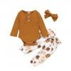 

Cute Outfits with Leggings Sporty Long Sleeve Romper Outfits Ruffles Baby Girls Toddler Bodysuit+Floral Pants Girls Outfits&Set Leggings Teens Pack