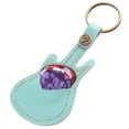 thumbnail image 2 of 1Set Leather Pick Holder Keychain Mini Guitar Shape Plectrum Case Bag with Guitar Picks (Green), 2 of 9