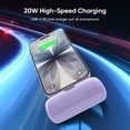 thumbnail image 3 of Kuulaa 5000mAh Mini Power Bank with Built-in Plug, 20W PD Fast Charging, LCD Display & Pass-Through Compatible for iPhone 17/16/15, Samsung S24/S23 & Android, 3 of 10