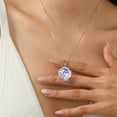 thumbnail image 6 of Juwaliy Moon Heart Mother Daughter Necklace 925 Sterling Silver Purple Alexandrite June Birthstone Pendant Jewelry Women Mom Christmas Mother's Day Gift, 6 of 7