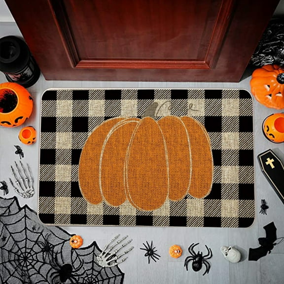 kladzum Halloween Door Mats Outdoor Rug Pumpkins Doormat Halloween Rugs Spooky Entryway Rug for Trick-or-Treaters Scary Yet Stylish Front Door Decoration Dirt Wiper Home Kitchen Floor Front Door Mats