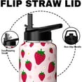 thumbnail image 3 of Strawberry Water Bottle 32oz Vacuum Insulated Thermoses with Straw Lid Strawberry Gifts for Women Strawberry Stuff Things for Girls Cute Travel Tumbler Cup Mug, 3 of 6