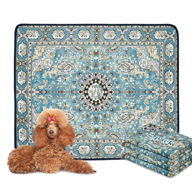 Paquete de 2 almohadillas para orinar lavables para perros, 36 x 41 cm, superabsorbentes