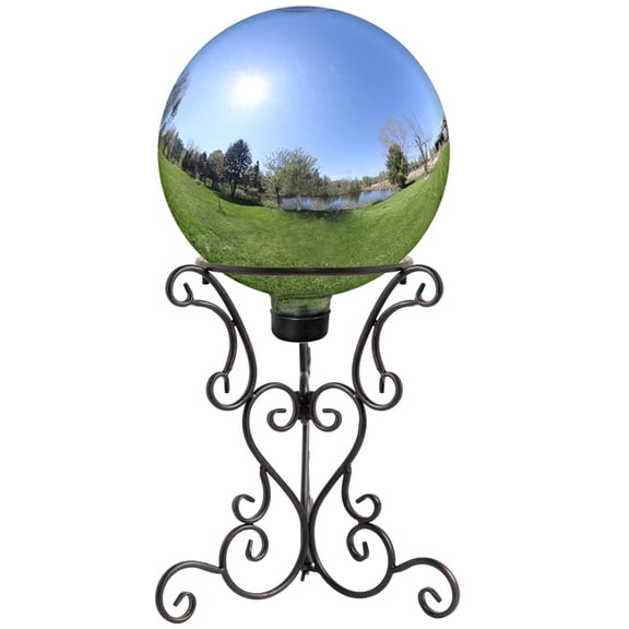 Gazing Globe Stand, Gazing Ball Stand for 8-10 Inches Garden Gazing Globes, Outdoor Garden Black Metal Scroll Gazing Globe Display Stand