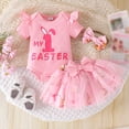thumbnail image 5 of Gunia Baby Girl Easter Outfit Adorable Bunny Print Summer Short Sleeve Romper With Skirt Headband Toddler Playwear Soft Two Piece Clothes Set 0-18 Months, 5 of 9