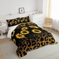 thumbnail image 2 of Manfei Vibrant Sunflower Bedding Twin Comforter Set, Leopard Cheetah Print Down Comforter, Sequin Print Reversible Duvet Insert, Ultra Soft Room Decorative, 2pcs, 2 of 8