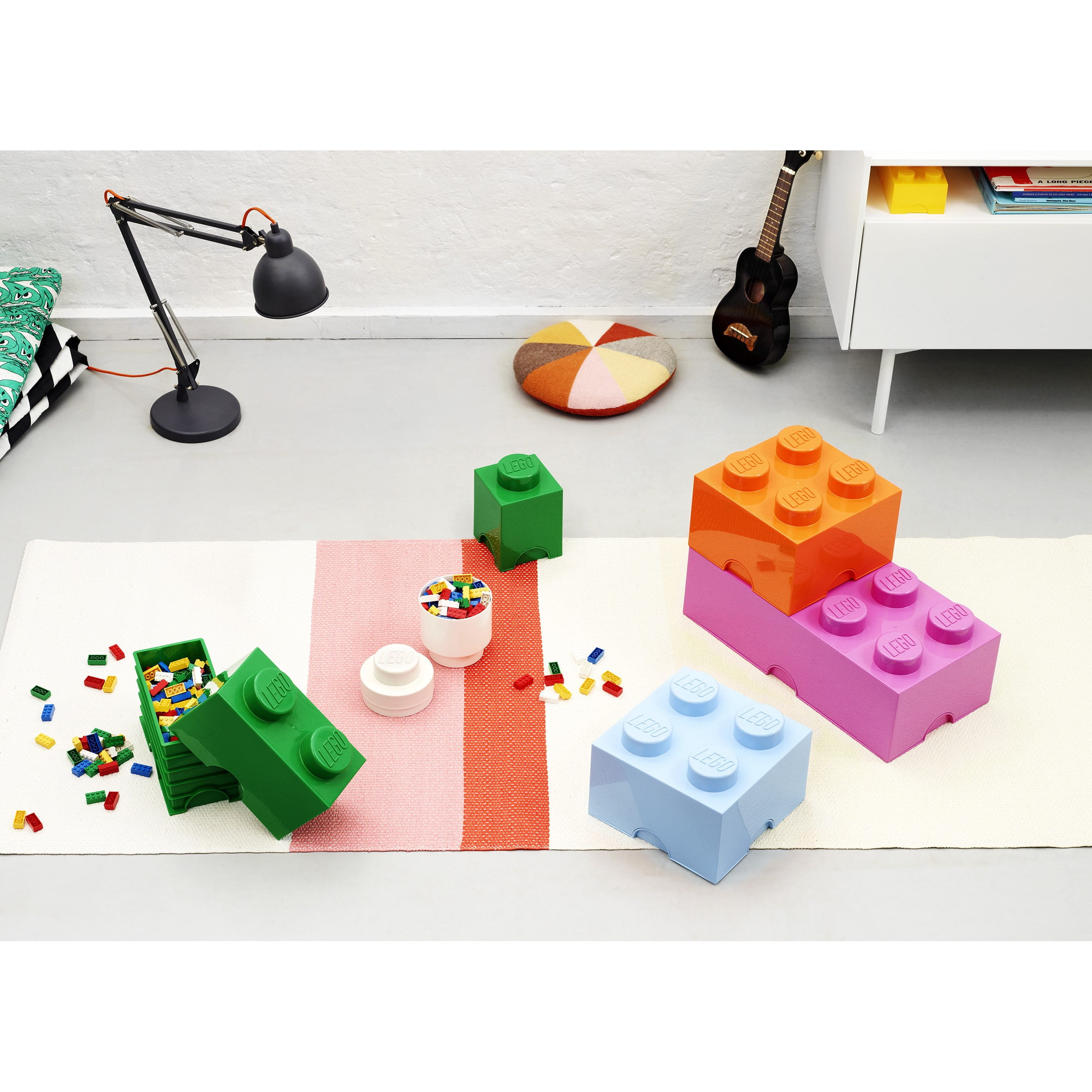 LEGO Round Storage Brick Toy Box, Bright Yellow