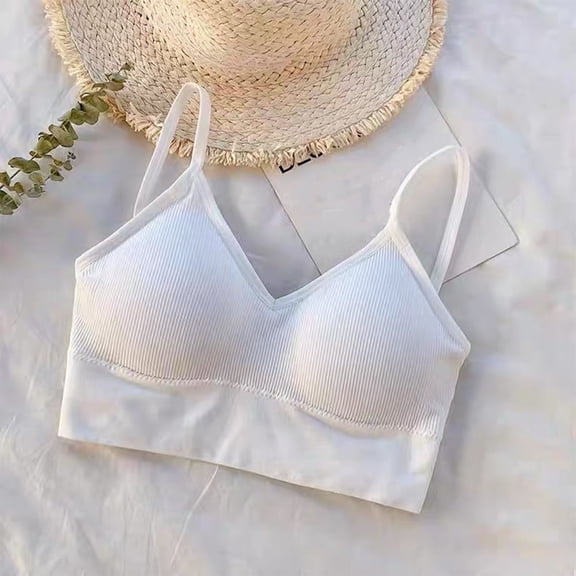 Blmnix Push Up Bralettes for Women Cami Cotton Bras Bra Spaghetti Straps White Bralette Sports Bra