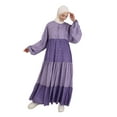 thumbnail image 2 of Lilac - Vintage purple - Floral - Crew neck - Fully Lined - Modest Dress - Benin, 2 of 5