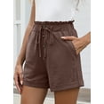 thumbnail image 5 of ANRABESS High Waisted Shorts for Women Summer Drawstring Paperbag Waist Shorts, Loose Wide Leg Lounge Beach Shorts with Pockets, 5 of 8
