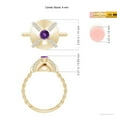 thumbnail image 4 of ANGARA Natural Amethyst Aquarius Criss-Cross Domed Ring with Diamonds in 14K Yellow Gold for Women (Size-4mm) | February Birthstone, Anniversary, Jewelry Gift for Women | Natural Amethyst Ring, 4 of 8