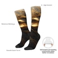 thumbnail image 5 of Bingfone Compression Socks for Women and Men Long Socks for Running Athletic Cycling Nurse-Luxurious Gold Flow, 5 of 8
