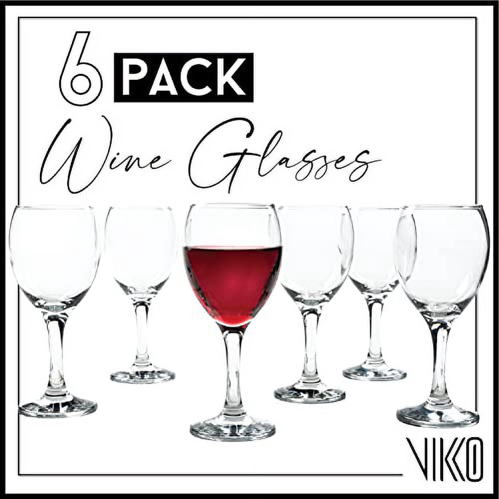 Vikko 11.5 Oz Glass Wine Glasses: Stemmed Wine Glasses for Red and White Wine - Thick and Durable Wine Glasses - Clear Glasses for Wine - Small Wine Glasses with Stem - Red Wine Glasses Set of