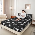 thumbnail image 4 of Feelyou Black Sheep Skeleton Queen Sheet Sets for Men, Vintage Western Aztec Flat Sheet, Hippie Bohemian Style Queen Fitted Sheet, Luxury Bedroom Decor, 4 Pieces, 4 of 7